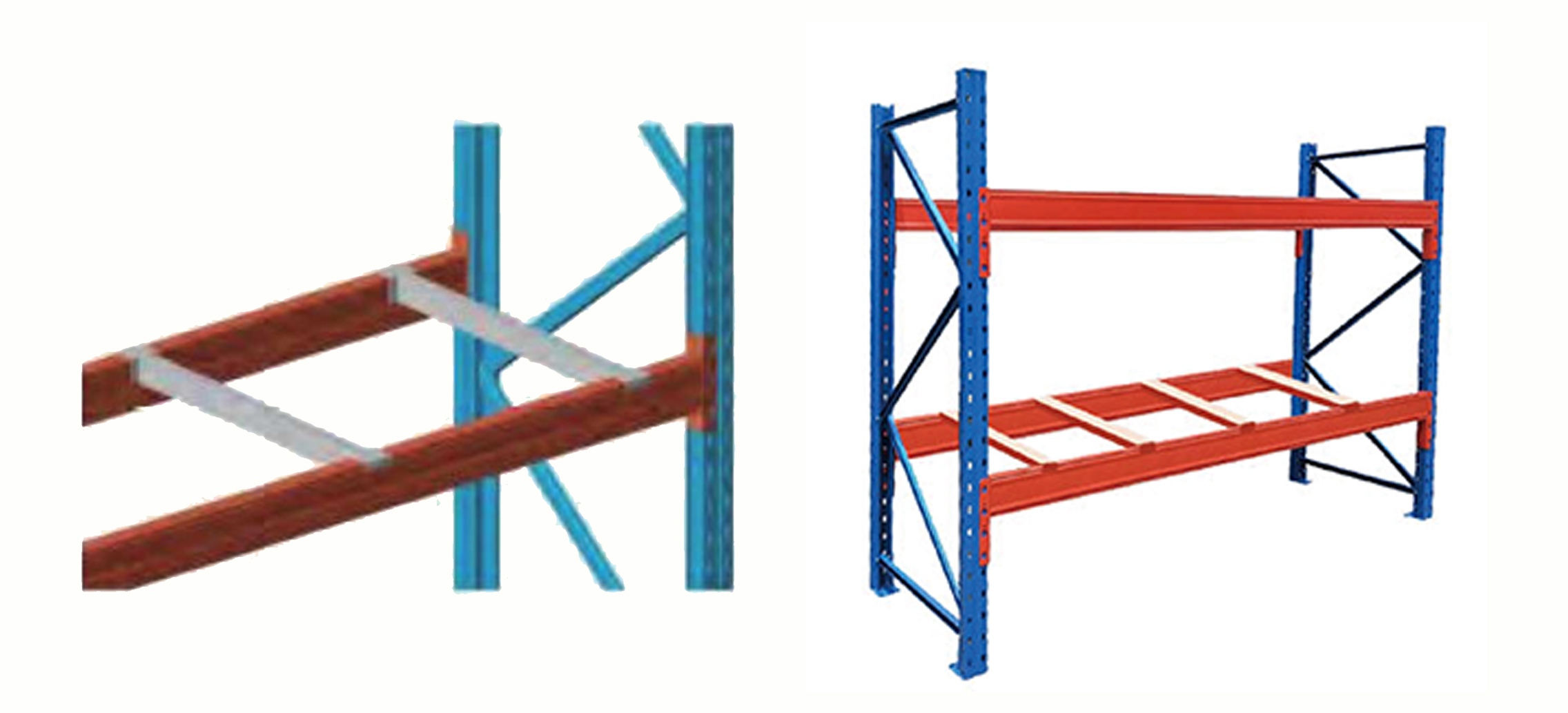 Porta-paletes com barra de contenção