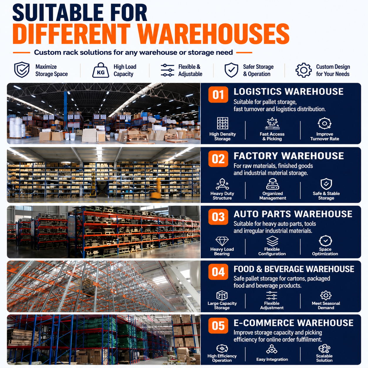 Adjustable Pallet Rack Warehouse Storage Heavy Duty Shelving Pallets Racking for Warehouse Storage