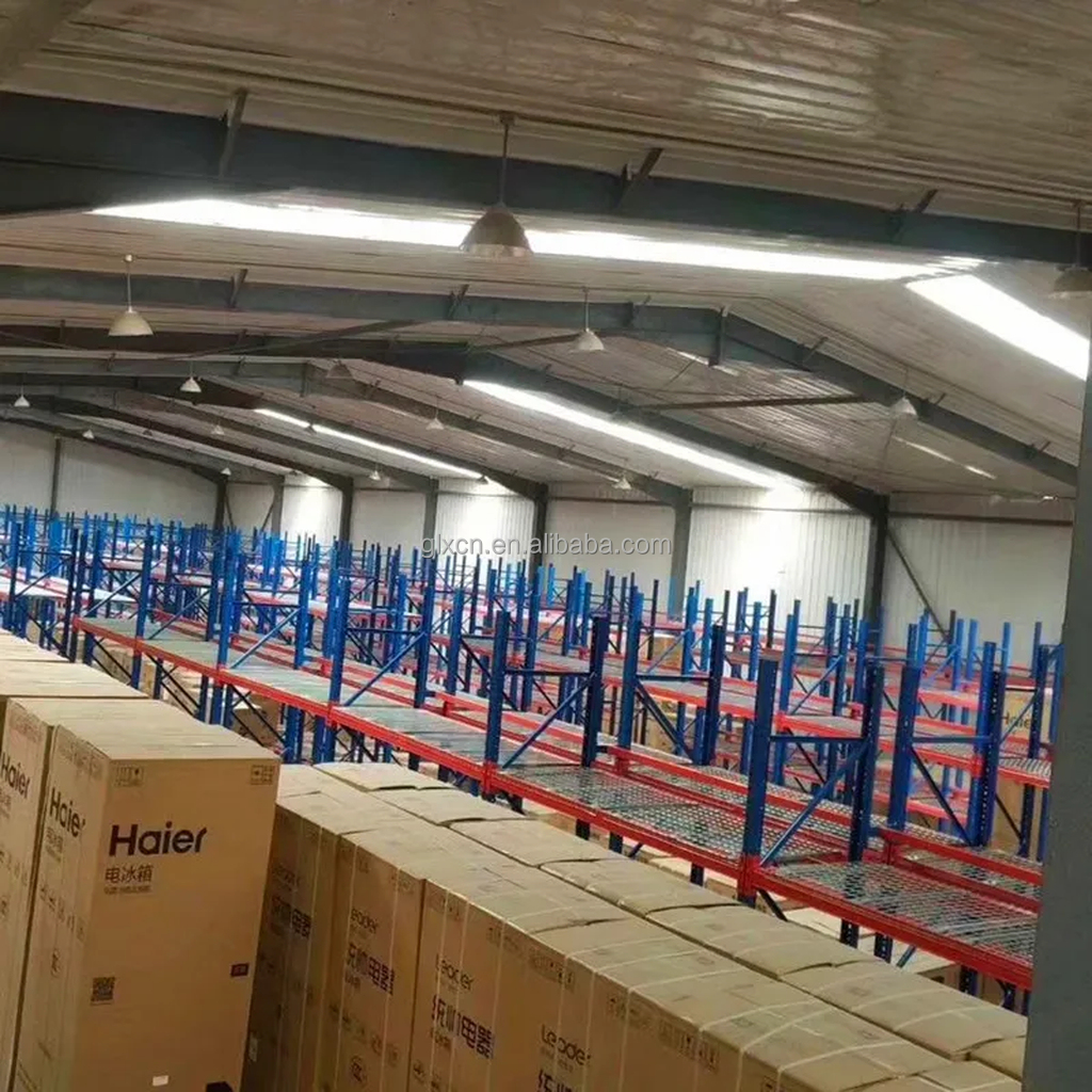 Sistema de estantes industriais desmontáveis ​​para fábrica, em aço laminado a frio de 5 camadas, com revestimento em pó epóxi, para serviço pesado. Vigas de 2000 mm de espessura.