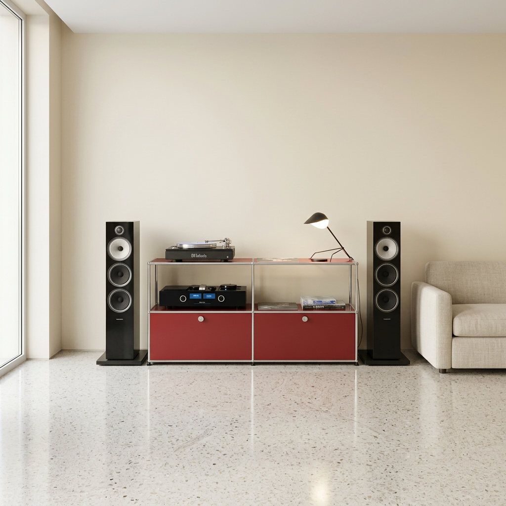 Armário modular baixo contemporâneo em liga metálica, ajustável e minimalista, com estante OEM para armazenamento, ideal para hall de entrada, sala de jantar e outros espaços.