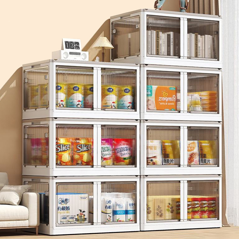 Organizador de gavetas dobrável em 4 cores, transparente, com rodinhas, para guardar roupas e brinquedos. Ideal para guardar roupas e brinquedos. Formato retangular.