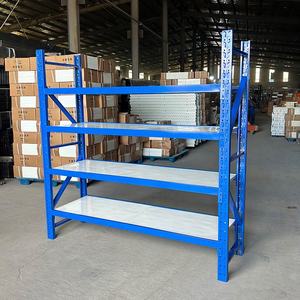 Estantes de aço reforçadas de quatro níveis, de alta resistência e resistentes à corrosão, projetadas especificamente para supermercados.
