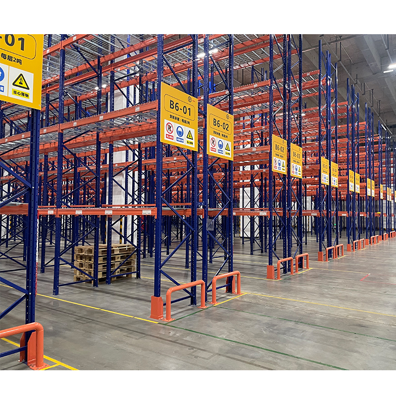 Estantes de aço reforçadas e ajustáveis ​​para armazém, estantes metálicas industriais para paletes e armazenamento.