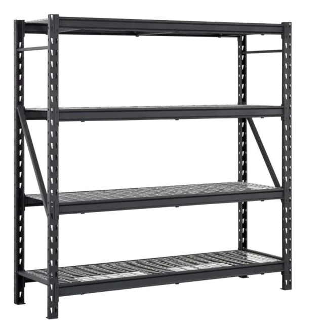 Estante industrial de aço sem parafusos com 3 camadas, ajustável, empilhável e montável para garagem e armazém.