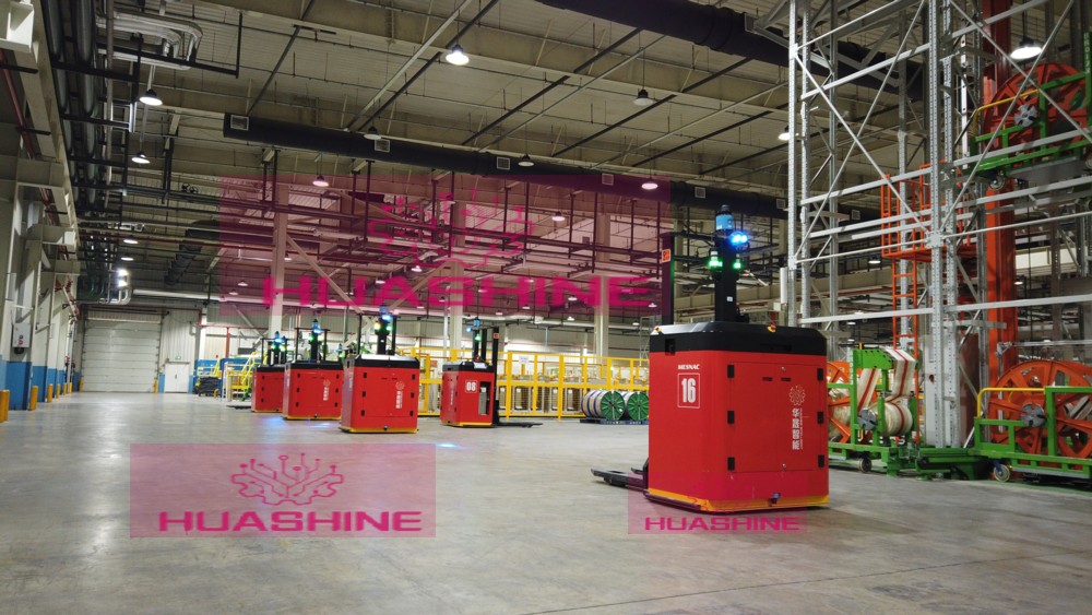 HUASHINE Design and IMPLEMENT PROJECT Logistic Inventory Automation System ASRS with Selective Pallet Storage Racking and AGV.
