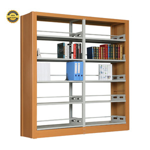 Móveis escolares universitários, estante de biblioteca dupla face em aço, prateleiras de livros em metal, design moderno e elegante em ferro.