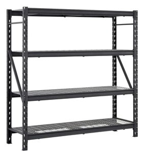 Estante industrial de aço sem parafusos com 3 camadas, ajustável, empilhável e montável para garagem e armazém.