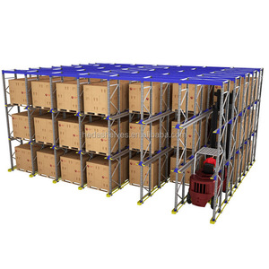 Sistema de estantes drive-in para armazenamento direto da fábrica, em aço reforçado, para armazéns.