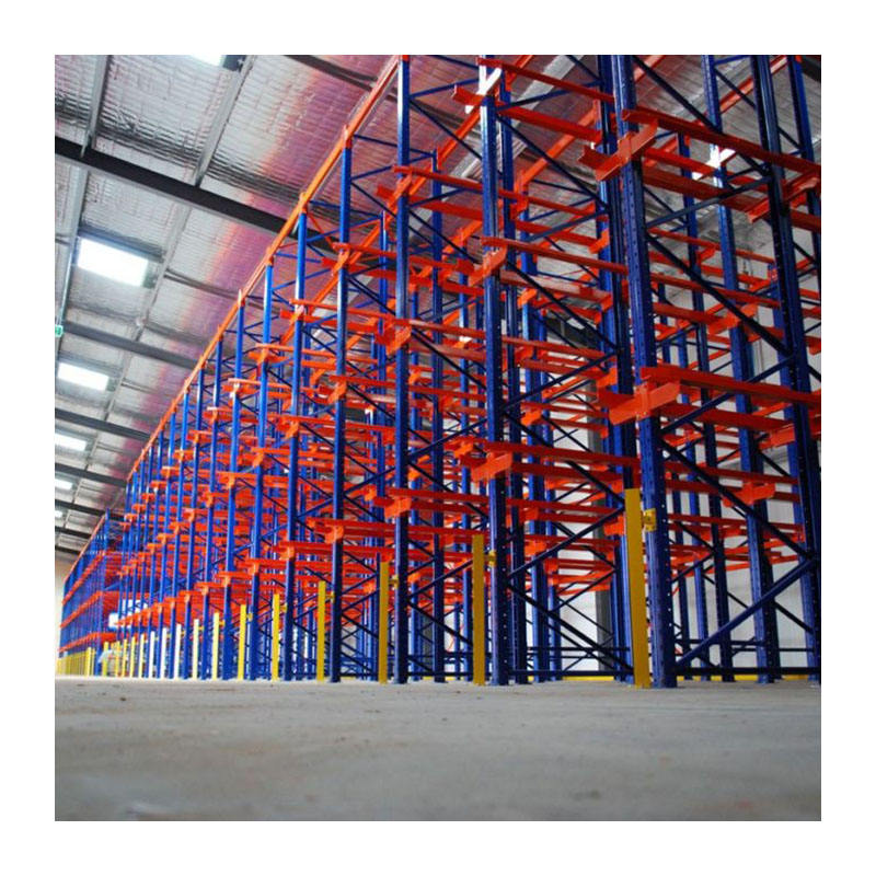 Sistema de estantes industriais drive-in do fabricante, design livre, prateleiras baixas de aço, armazenamento para garagem, proteção contra corrosão.