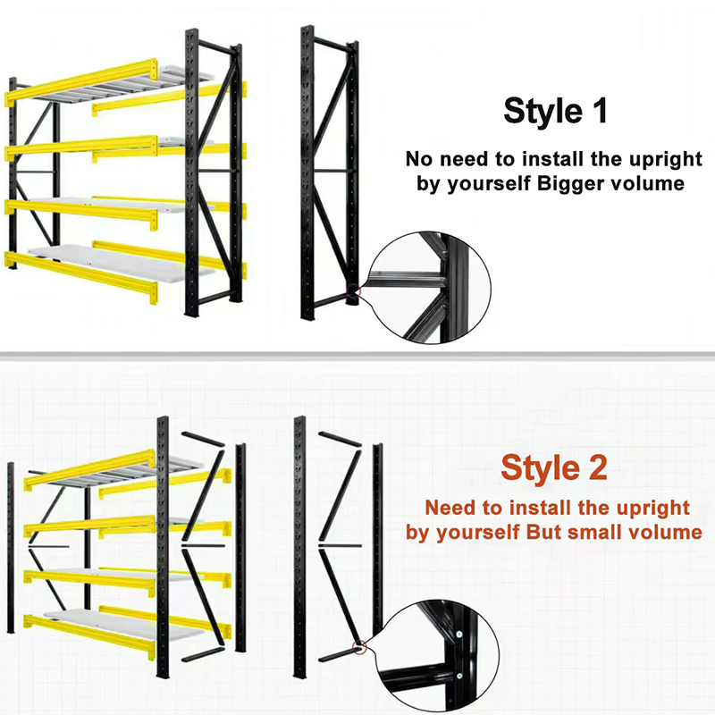 Estantes modulares ajustáveis ​​e personalizáveis ​​para armazém, sem parafusos, com capacidades de 100 kg, 200 kg, 300 kg, 400 kg e 500 kg. Estantes industriais de aço para armazenamento.