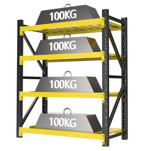 Estante metálica de alta capacidade com 2 camadas, resistente e multinível, ideal para organizar sua casa, garagem ou porão. Altura ajustável.