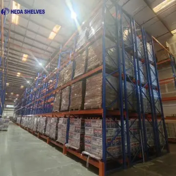 Porta-paletes dupla profundidade para alcance pantográfico