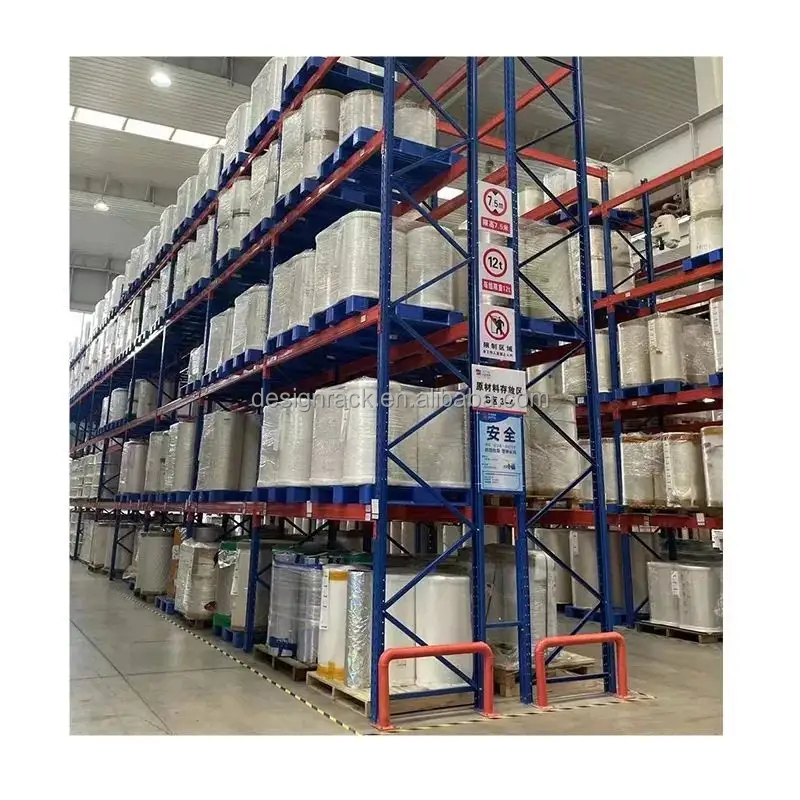 Sistema de estantes industriais ajustáveis ​​para serviço pesado, em aço, para armazéns, com prateleiras de armazenamento sem parafusos.
