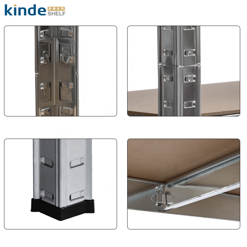Estante de armazenamento KINDE Heavy Duty com 5 camadas em metal, estrutura em MDF e prateleira resistente.