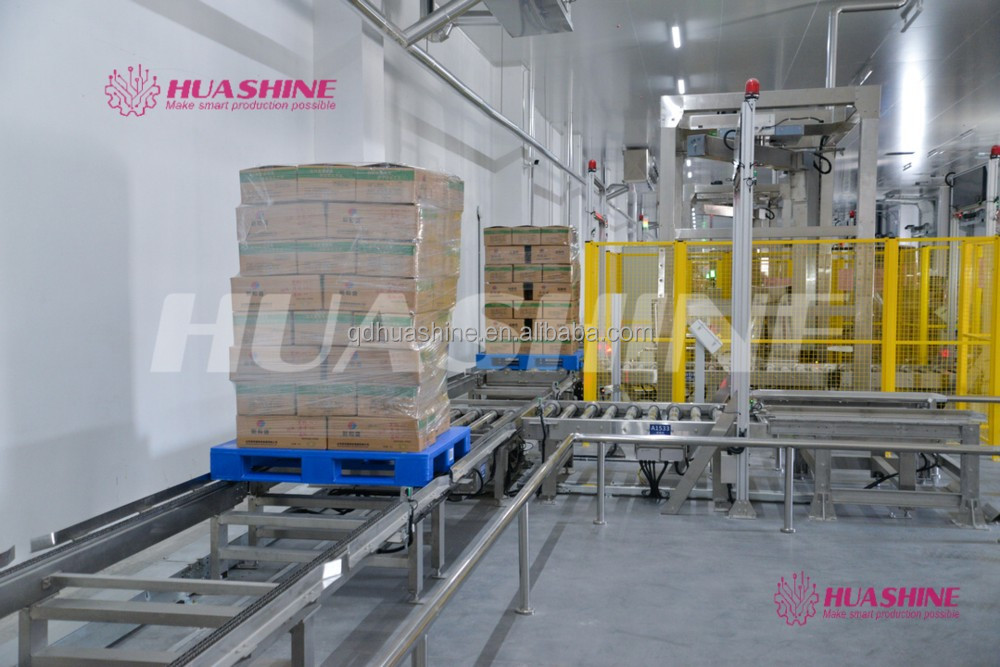 Quality AUTOMATED Warehouse Storage ASRS Pallet package flow rack with slide roller WITH MES HUASHINE INTELLIGENT